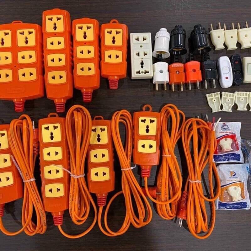 Ổ có dây 2 ổ cắm/ 3 ổ cắm/ 4 ổ cắm/ 6 ổ cắm lõi sứ chịu tải cao 6000w hinoki