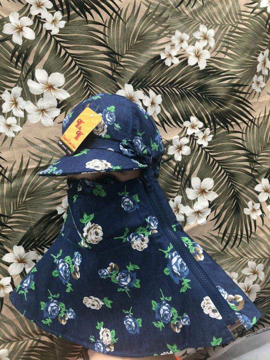 NÓN KHẨU TRANG CHỐNG NẮNG JEANS BÔNG TRỘN BÔNG