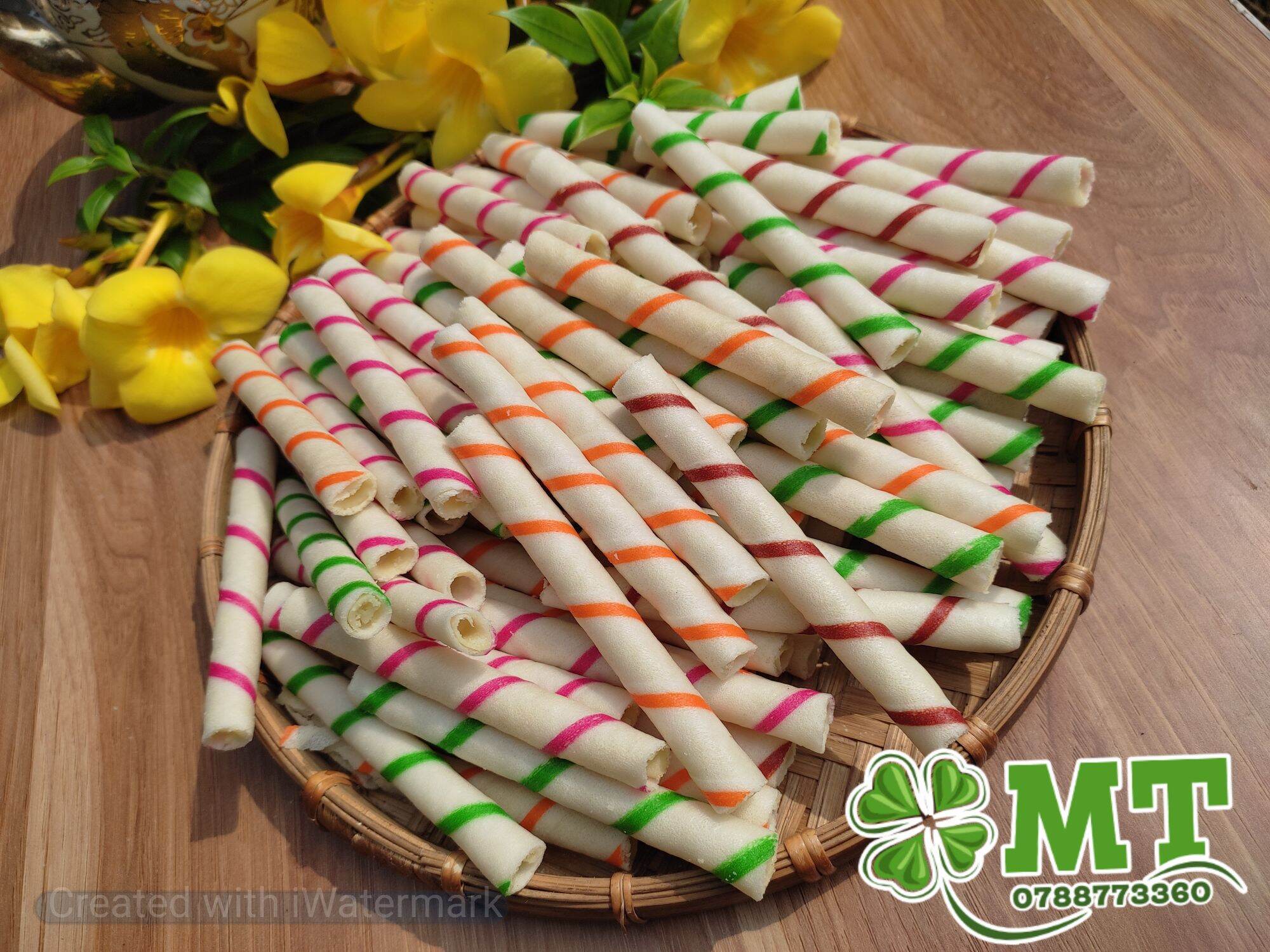 Bánh ống quế nhân kem mix vị 500g