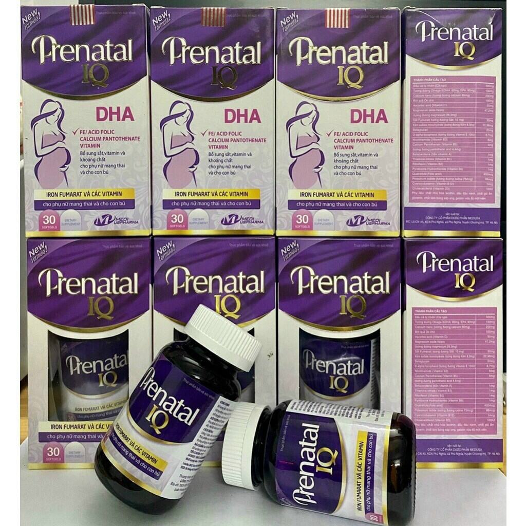 BỔ BẦU PRENATAL IQ DHA. BỔ SUNG SẮT, VITAMIN VÀ KHOÁNG CHẤT CHO PHỤ NỮ CÓ THAI VÀ CHO CON BÚ (lọ 30v