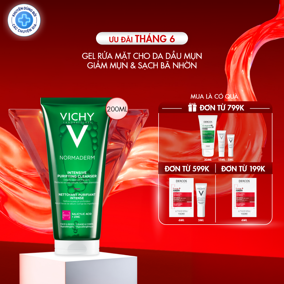 Sữa rửa mặt làm sạch sâu Vichy Laboratoires Normaderm Intensive Pur 200ml