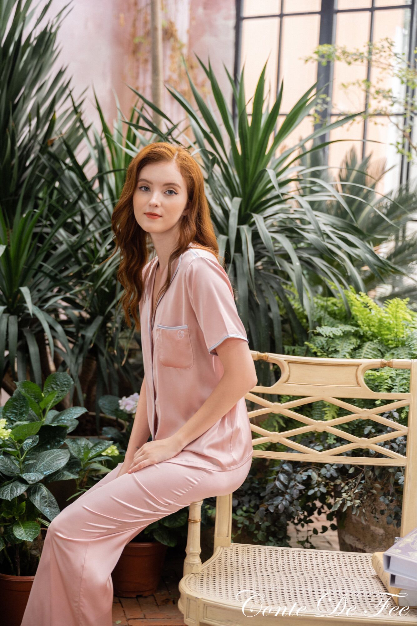 Set pyjama cổ bẻ lụa cao cấp mặc nhà