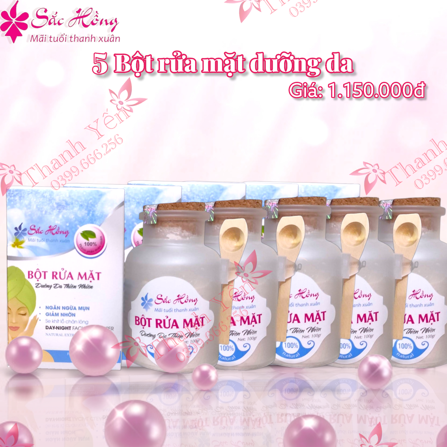 SỈ 5 BỘT RỬA MẶT - GIẢM NHỜN - NGĂN NGỪA MỤN