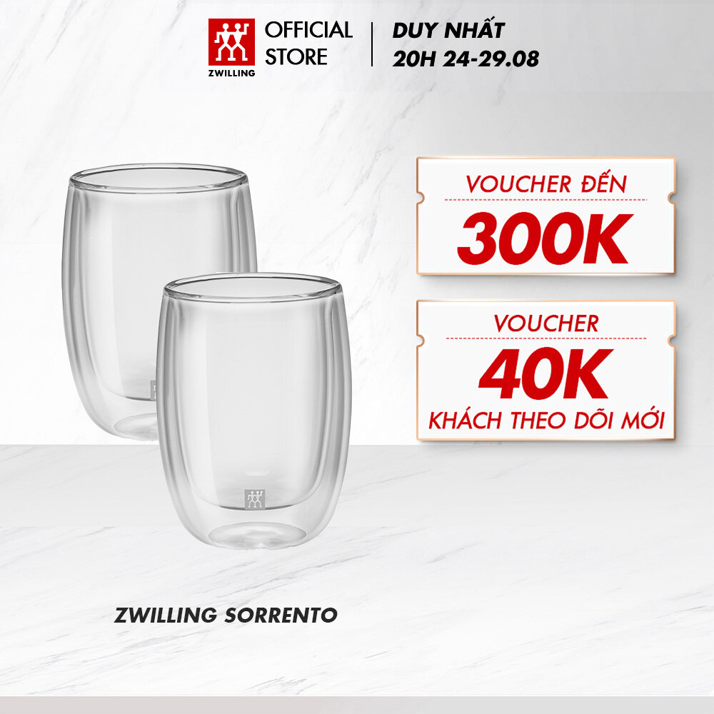 Bộ 2 ly thủy tinh cà phê hai lớp zwilling sorrento 200ml