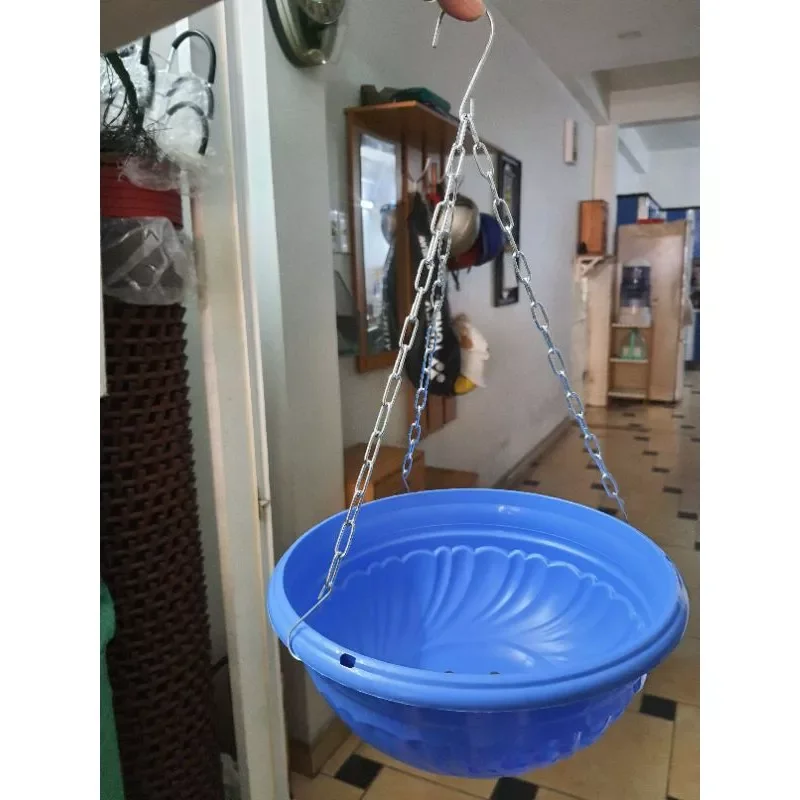 Chậu treo chảo, dây xích 26x12cm ( gồm chậu và móc xích )