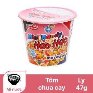 Mì mini handy hảo hảo vị tôm chua cay 47g thùng 12 ly