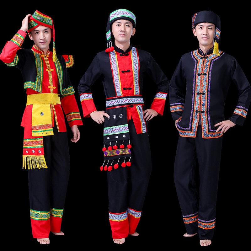 Trang Phục Dân Tộc CHOANG Quảng Tây Trang Phục Biểu Diễn Dân Tộc Di Dân Tộc Miêu Dân Tộc Thiểu Số Dân Tộc Vân Nam Phong Cách Dân Tộc Nam Quần Áo Biểu Diễn Sợi Hồ Lô