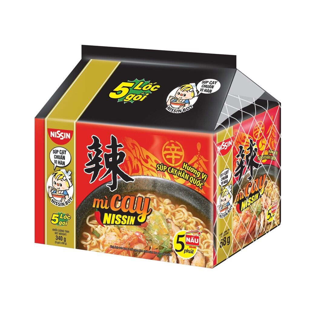 MÌ CAY NISSIN THÁI LAN (lốc 5 gói) MỲ CAY CHUẨN HÀN
