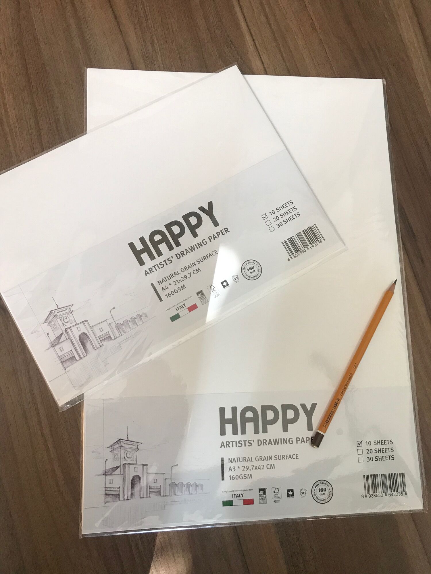Giấy vẽ màu nước HAPPY A3 A4 A5