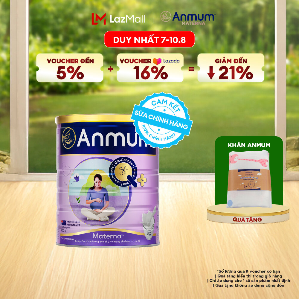 [Voucher giảm đến 26%]Sữa Bột Dành Cho Mẹ Bầu Anmum Materna Hương Vani 800G