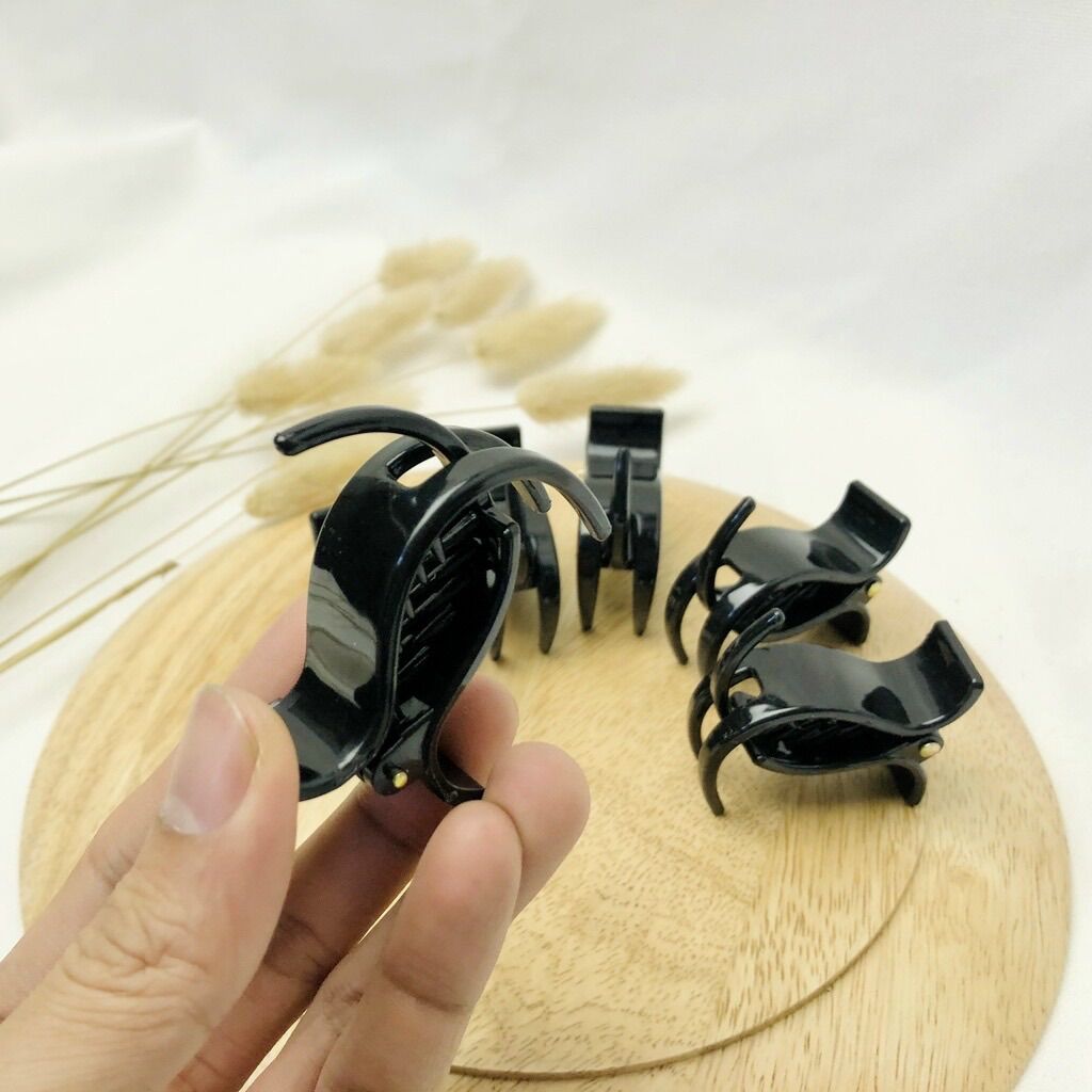 Kẹp càng cua 3 răng đen bóng - Kẹp tóc đen