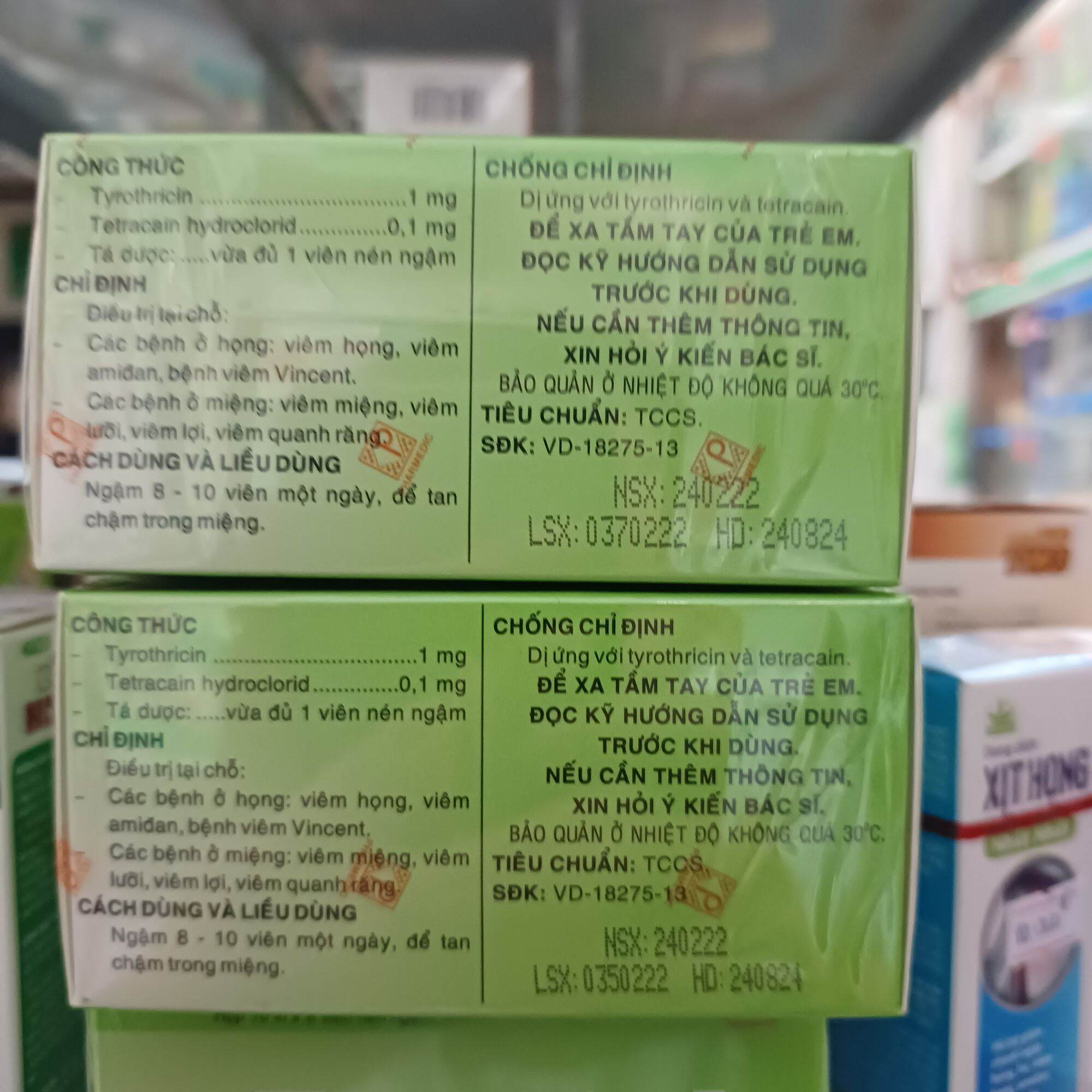 kẹo ngậm tyrotab hộp 80 viên