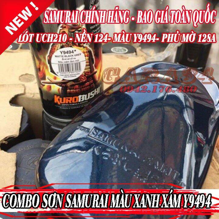 COMBO SƠN SAMURAI MÀU XÁM XANH ĐEN NHÁM VÀ BÓNG
