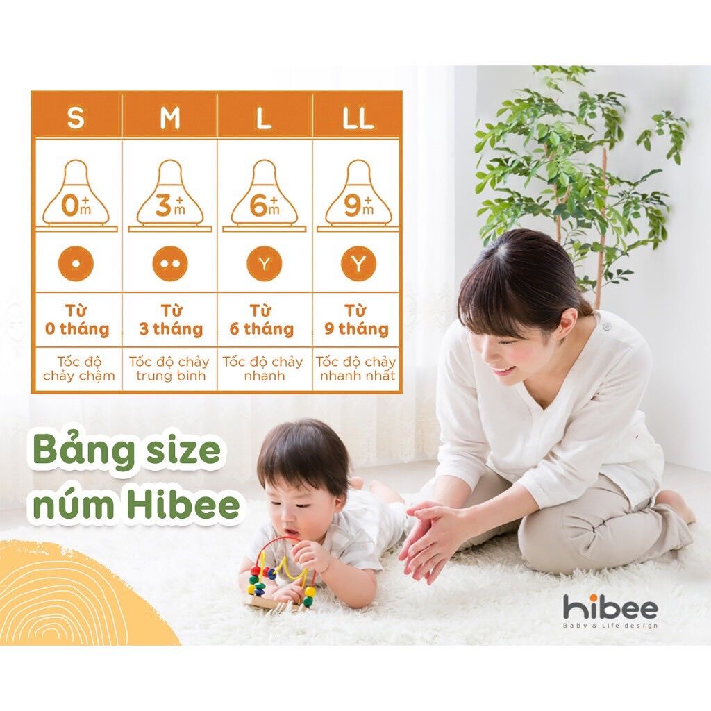 Núm ti thay thế bình sữa HIBEE Hàn Quốc