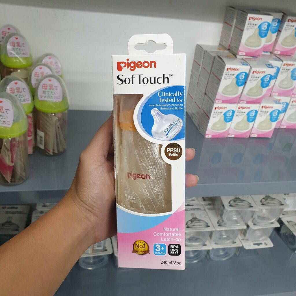 (TẶNG KÈM NÚM PIGEON) Bình sữa pigeon softouch PPSU nhập khẩu chính hãng
