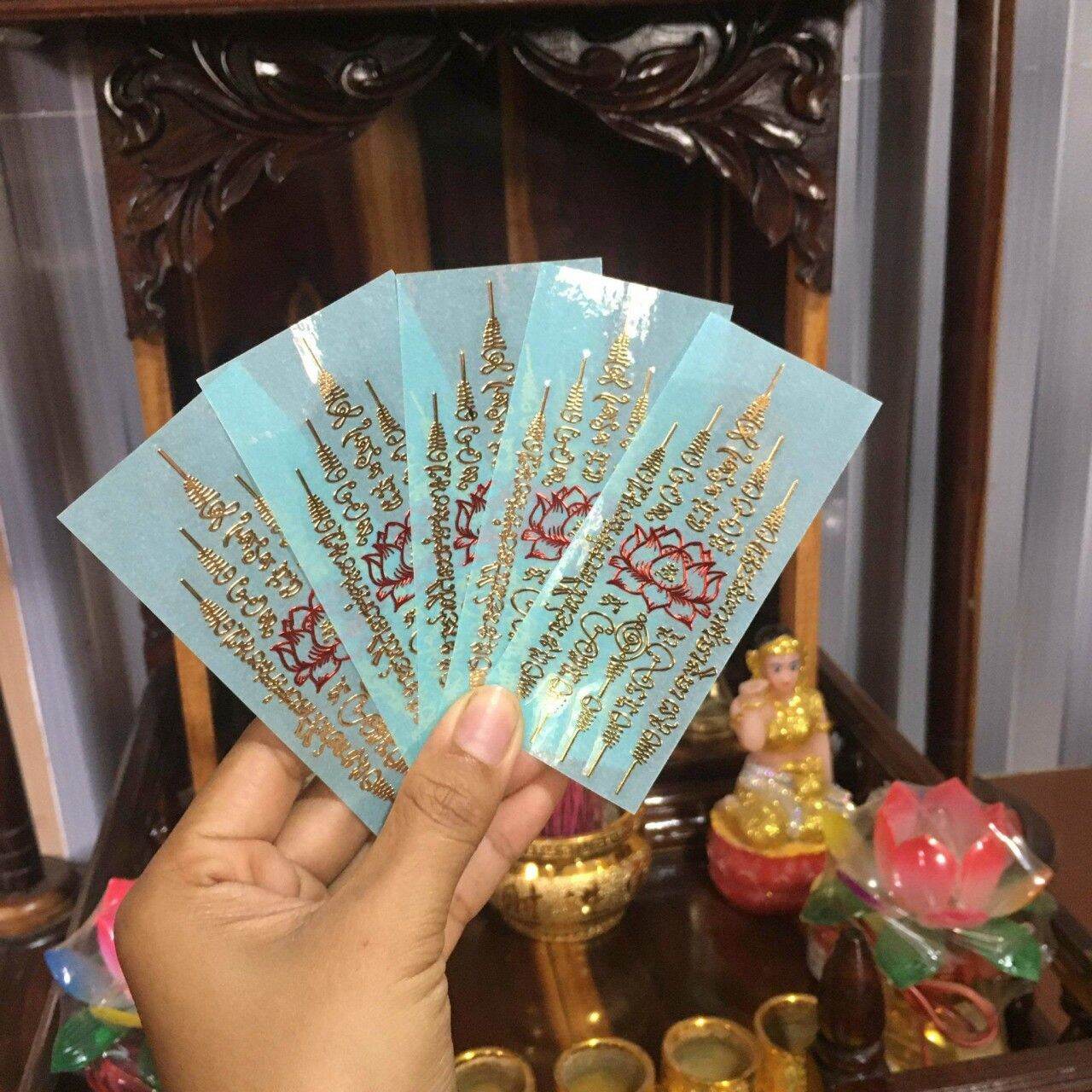 PHÙ HOA SEN ĐỎ 5 DÒNG KINH