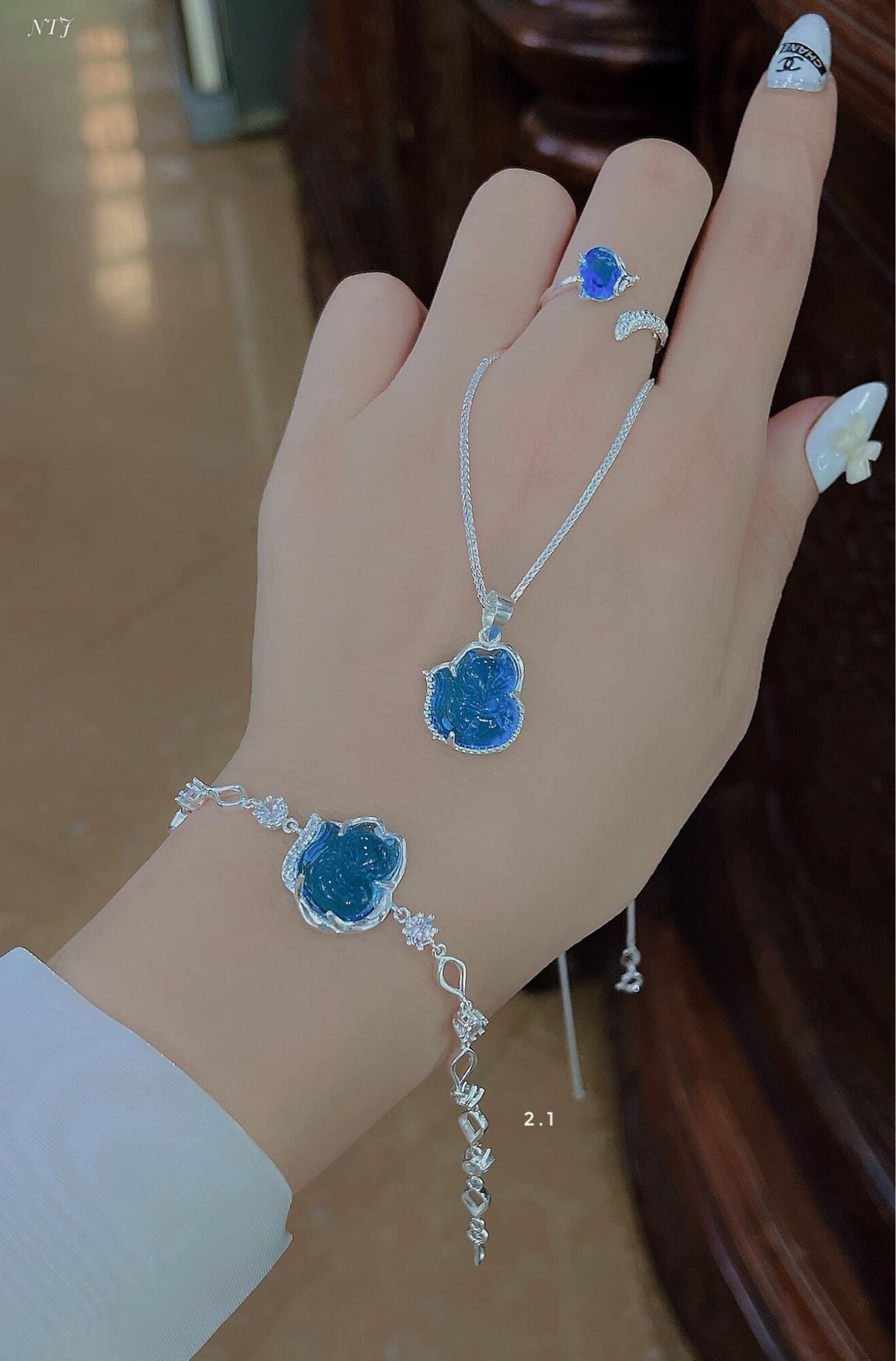 Set Hồ Ly Đá Bọc Bạc Chuẩn