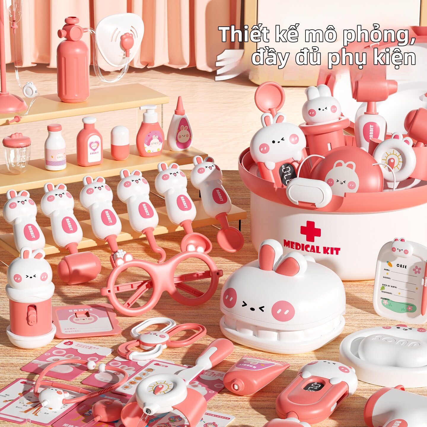 HUANGEN | Bộ Đồ Chơi Bác Sĩ Phát Triển Trí Tuệ cho Bé 1-3 Tuổi