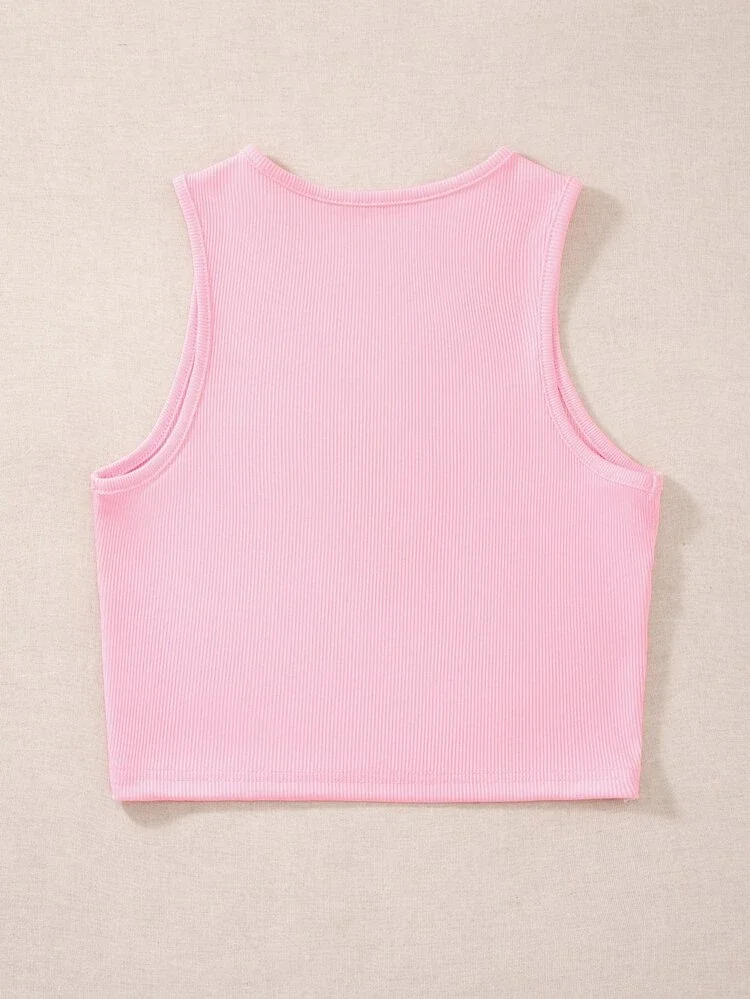 Áo croptop cổ tròn sát nách đan chéo Eo 04