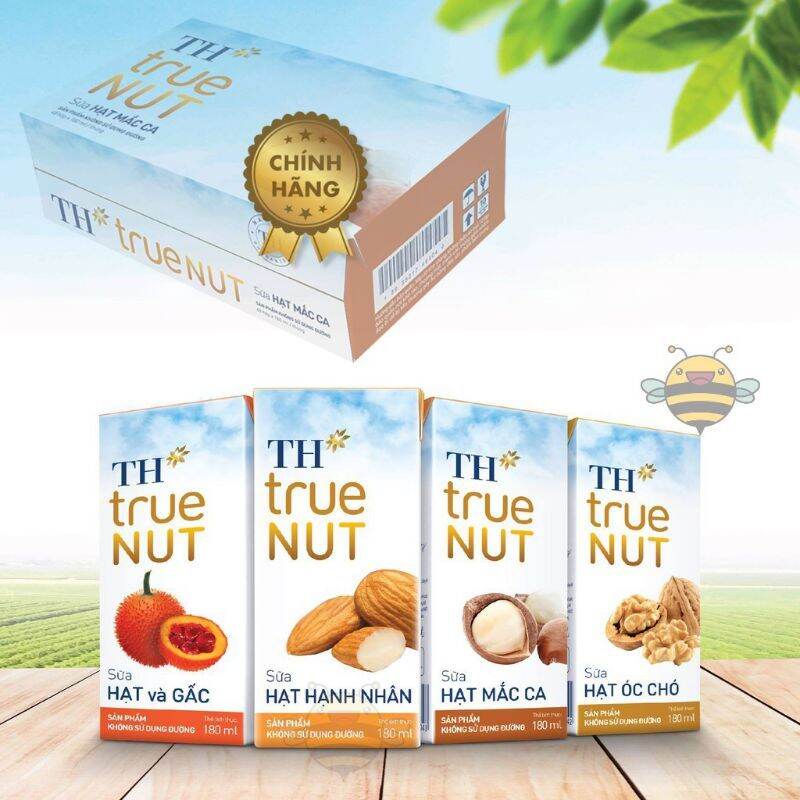 Sữa hạt TH true milk 180ml x 4hộp ( Óc chó / Macca / Hạnh Nhân / Gấc  / Hạt Nghệ/ Gạo Lứt Đỏ )