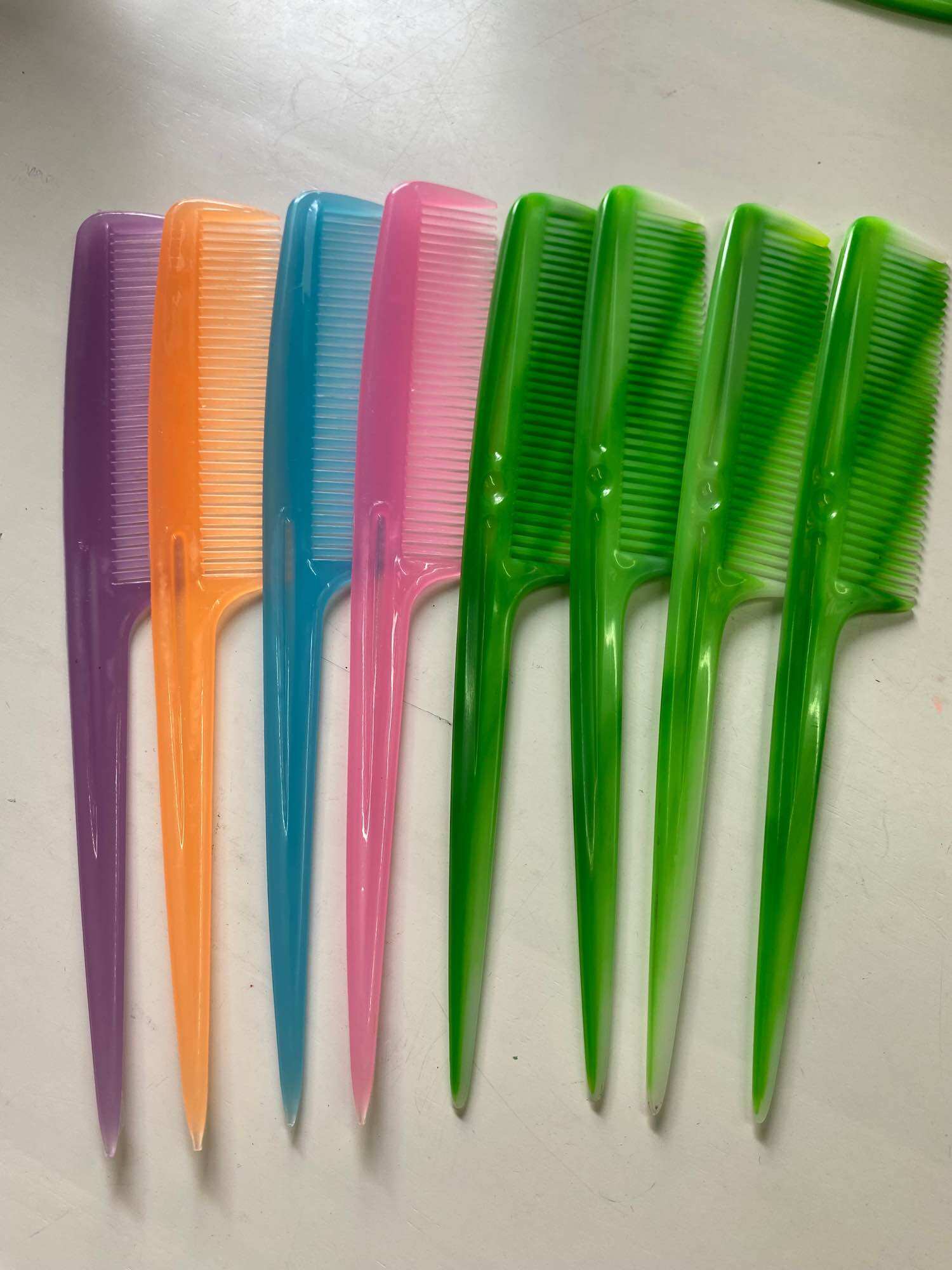 💇‍♀️ Set 10 LƯỢC CÁN NHỌN RẺ TÓC (Dài 21cm)