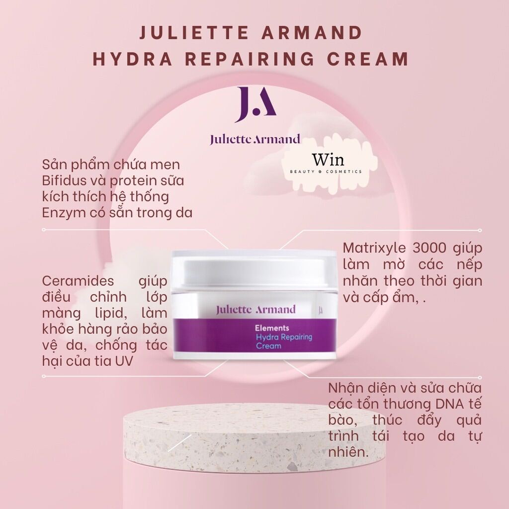 [Hàng Chính Hãng] Kem dưỡng Juliette Armand phục hồi dưỡng ẩm da Hydra Repairing Cream