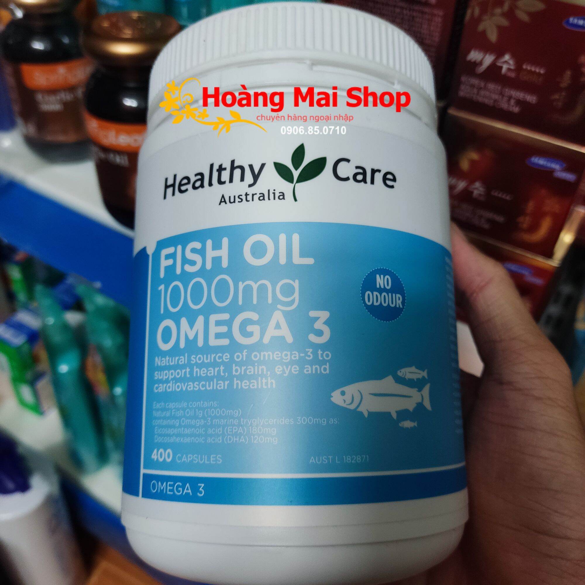 Viên uống dầu cá healthy care fish oil 1000mg omega 3 400 viên của úc