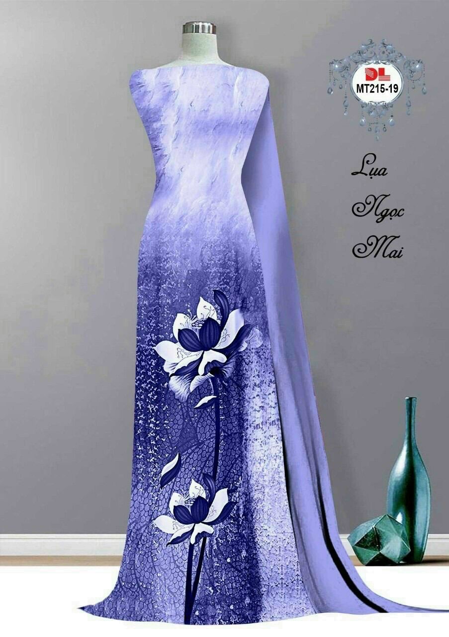 Vải áo dài hoa sen