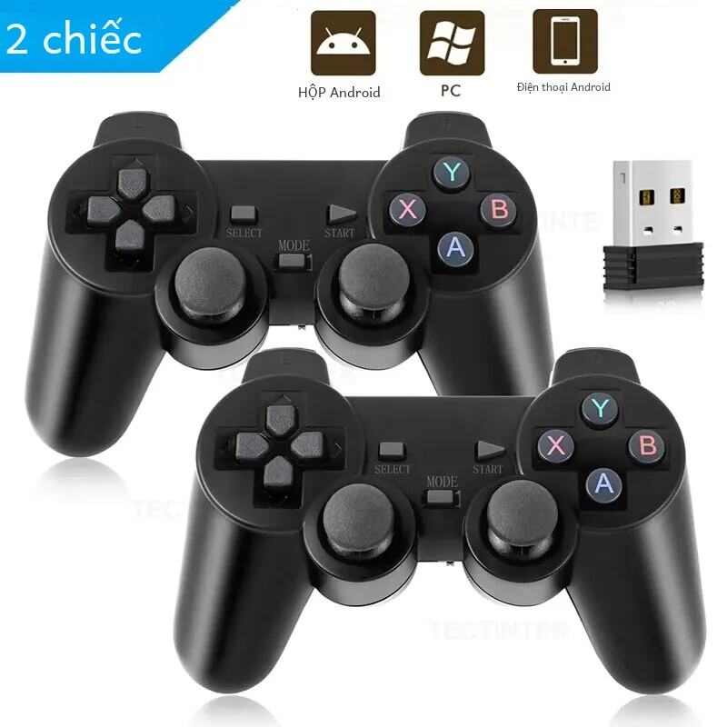 Tay Cầm Chơi Game Không Dây 2.4GHz Bộ Điều Khiển Usb Joystick Cho Máy Tính Android Tv Box Máy Tính Điều Khiển Trò Chơi Joystick 1/2 Cái