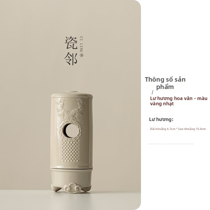 CILIN | Bụi Hương Cổ Điển Lò Đốt Trầm Hương Khắc Gỗ Tro Rừng Phụ Kiện Lễ Trà