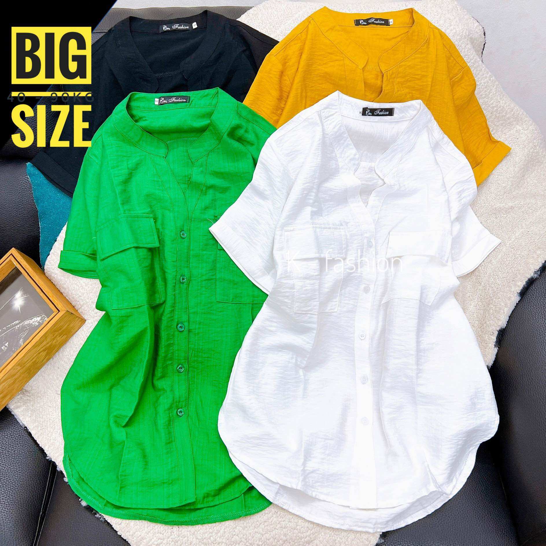 Big size - đủ size - áo sơ mi nữ - vtn cotton thái