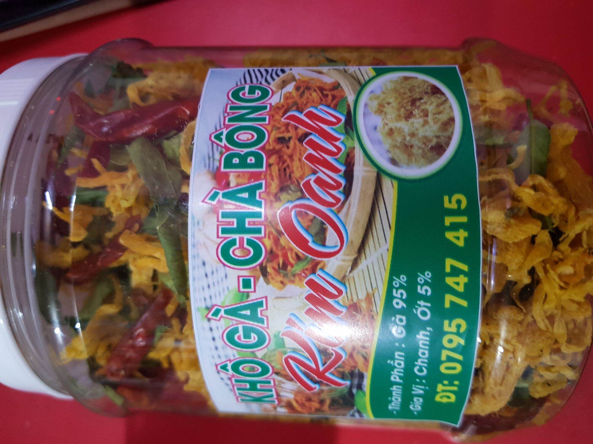 & khô gà bơ toi hôp 500gr