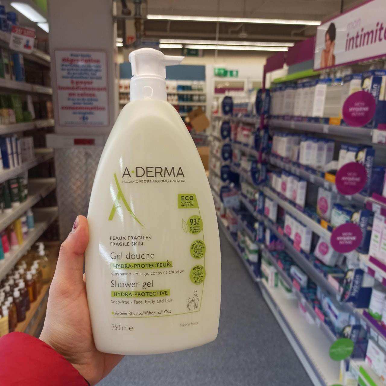 Sữa tắm/ sữa rửa mặt Aderma 750ml bill Pháp