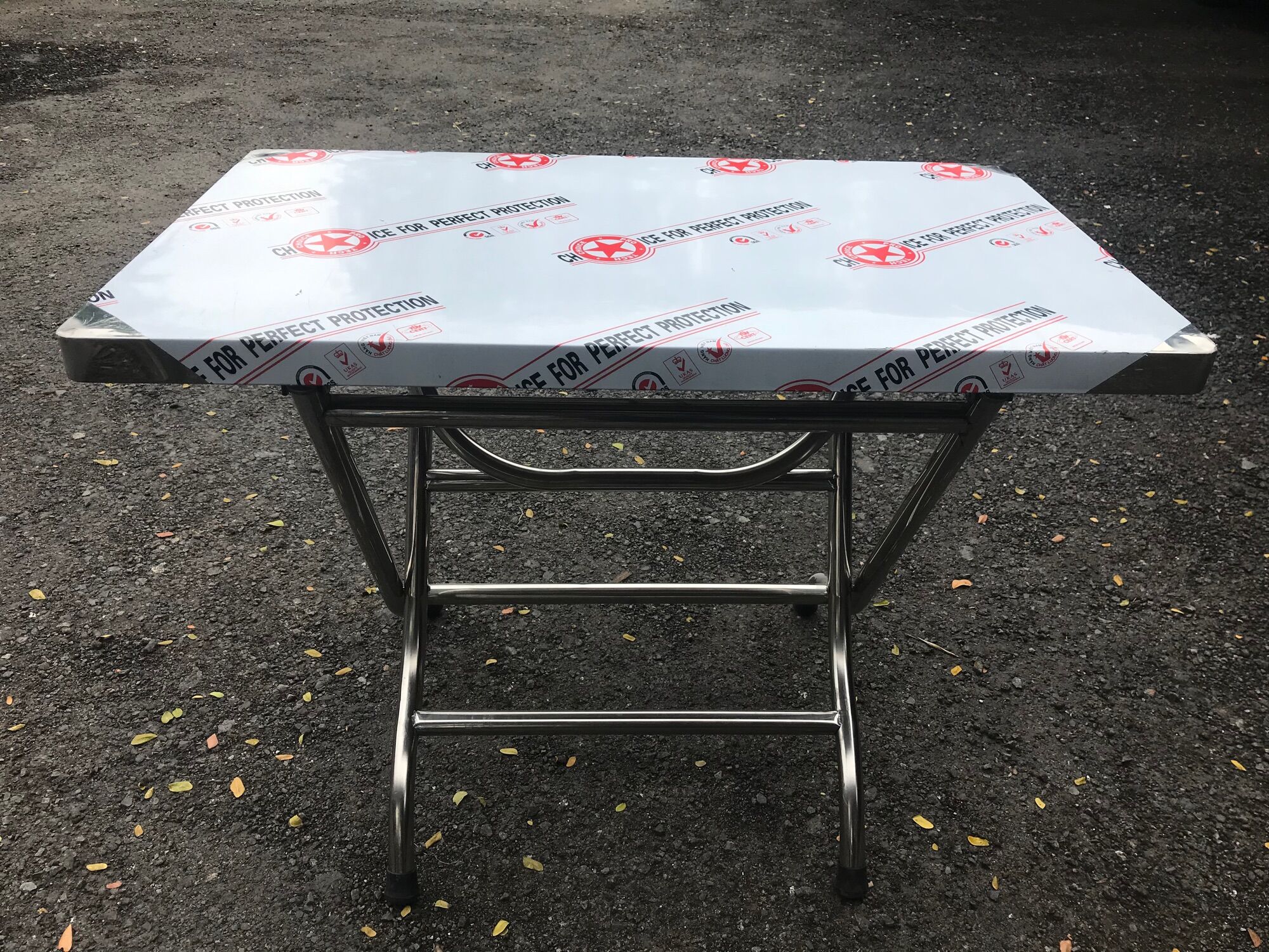 Bàn chữ nhật inox giá xưởng sản xuất kích thước 60*100 chân cao 75cm bảo hành 2 năm