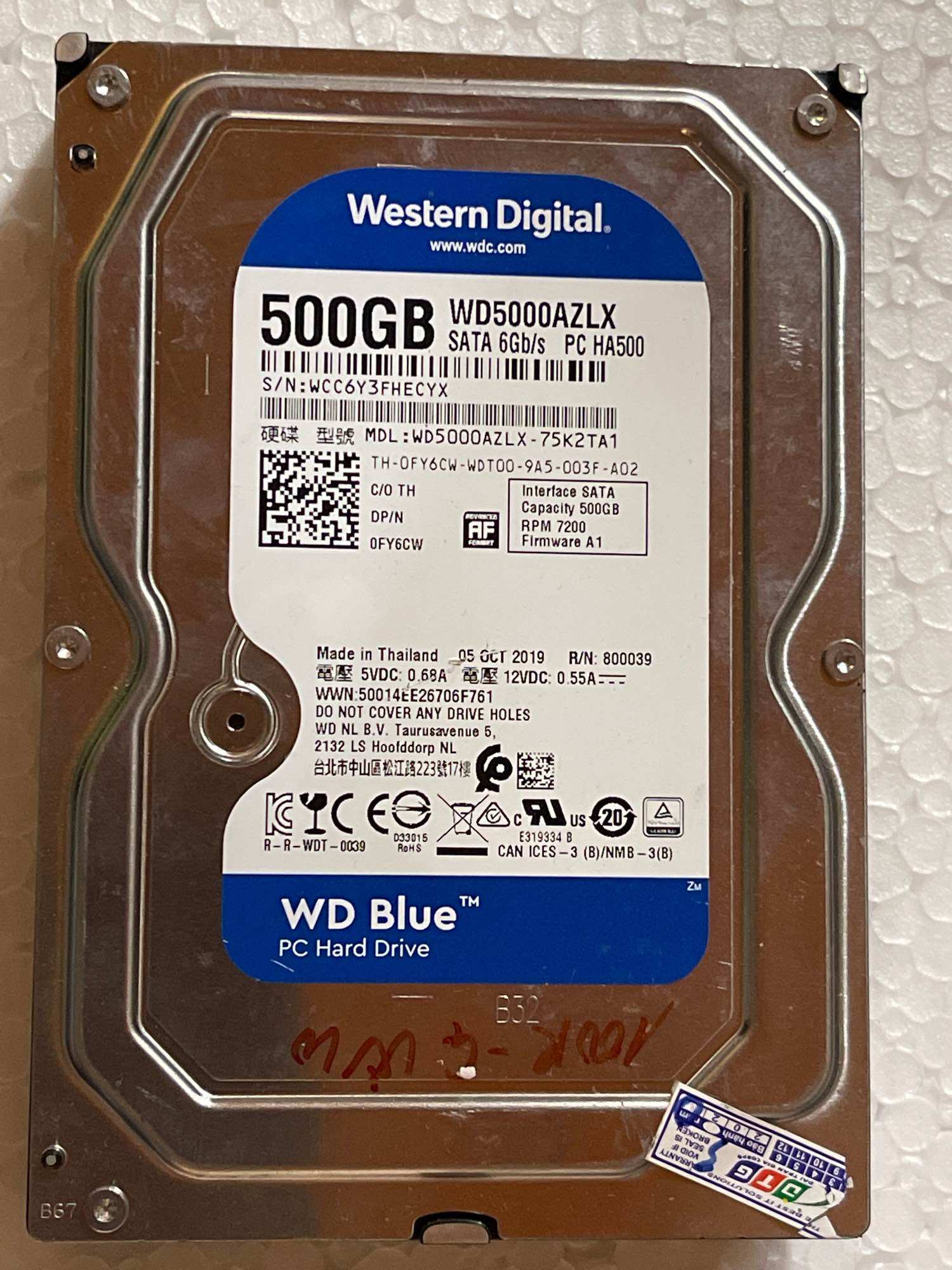 Ổ cứng pc 500 good western cài sẵn win 10.tặng cáp sata