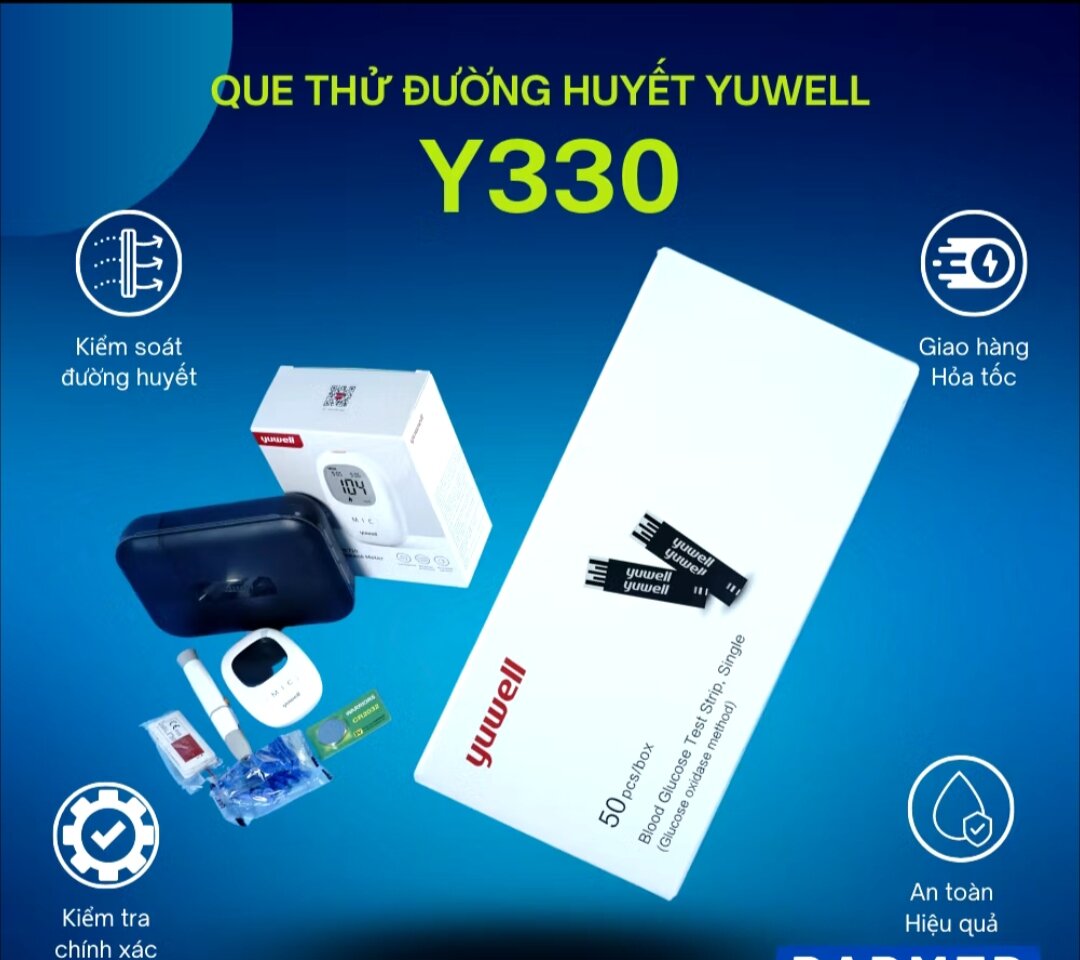 que thử đường huyết yuwell 50 que 50 kim