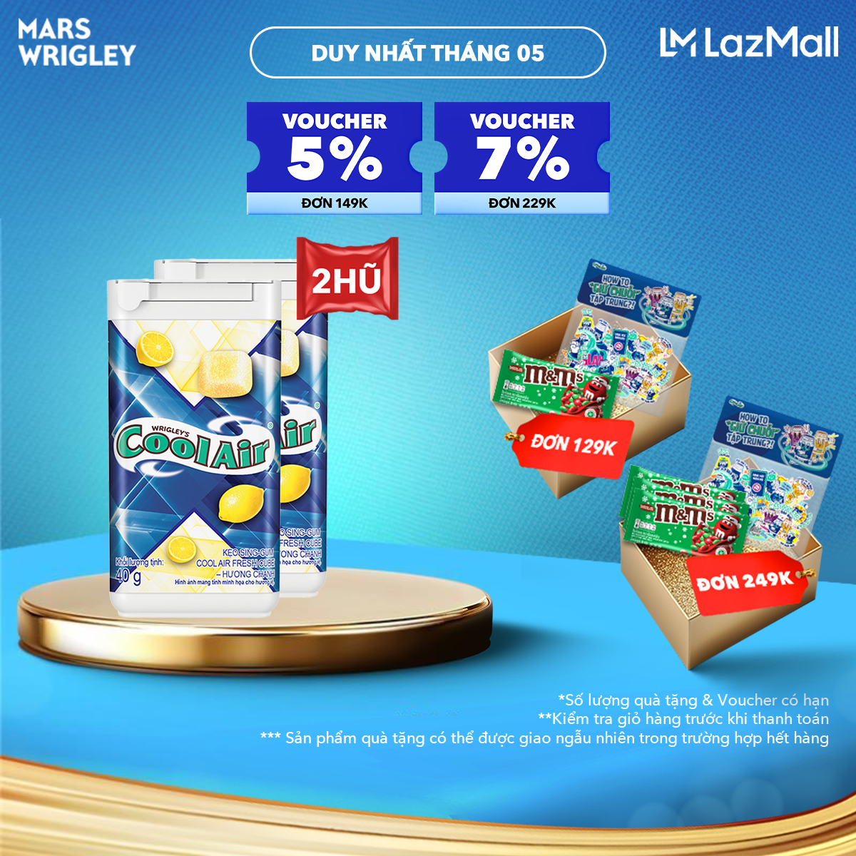 Combo 4 Kẹo Sing-Gum Cool Air Fresh Cube - Hương Chanh 40g