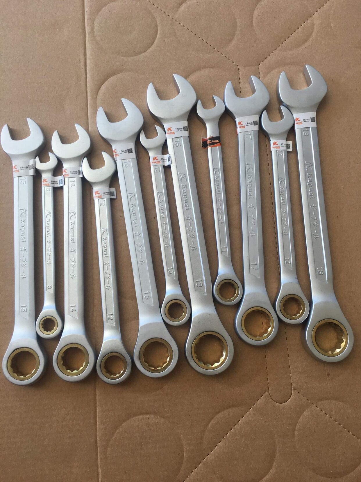 Bộ cờ lê vòng miệng tự động kapusi nhiều side , thép cr-v cao cấp