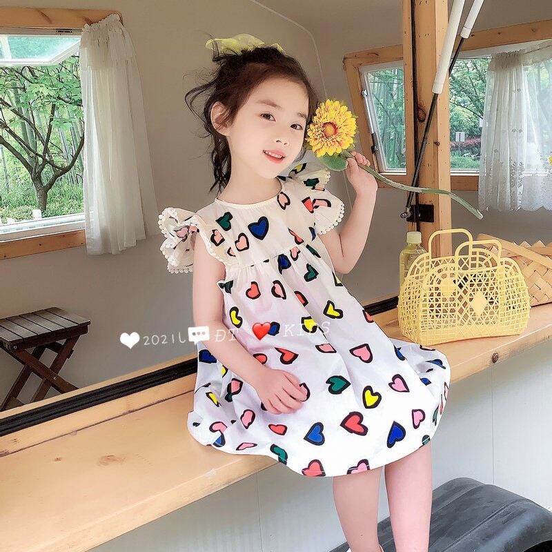 VÁY ĐŨI TRÁI TIM DỄ THƯƠNG CHO BÉ GÁI