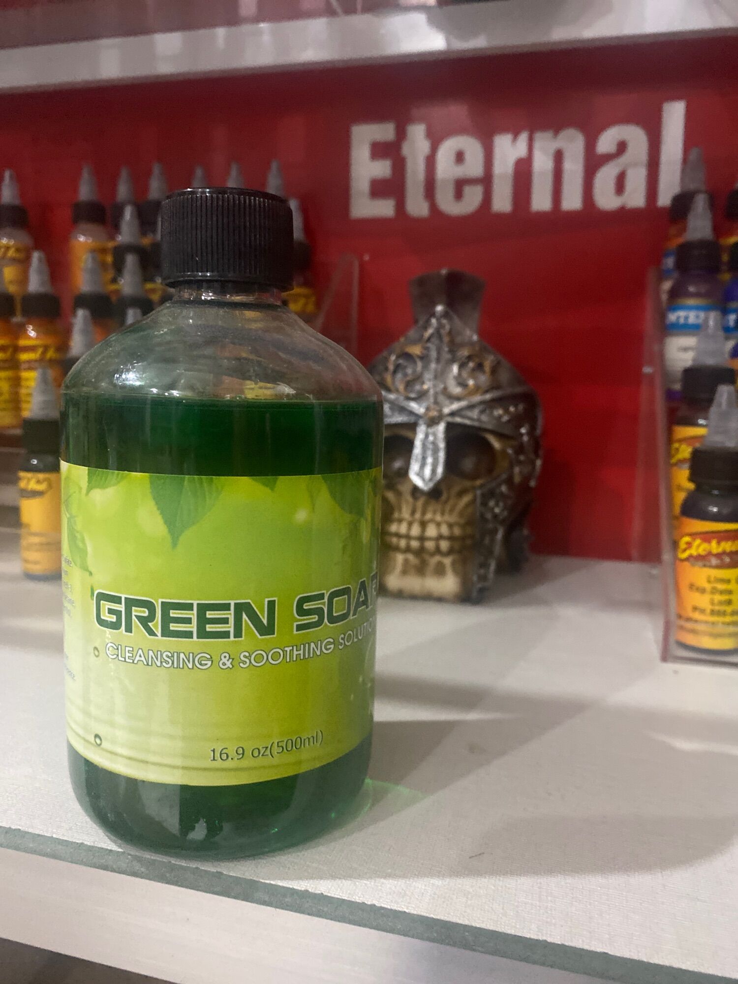 Nước tạo bọt vệ sinh hình xăm Green Soap 500ml