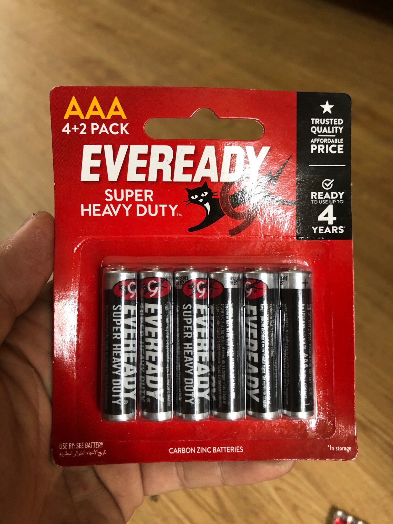 Combo vỉ 6 viên pin Eveready 2A-3A