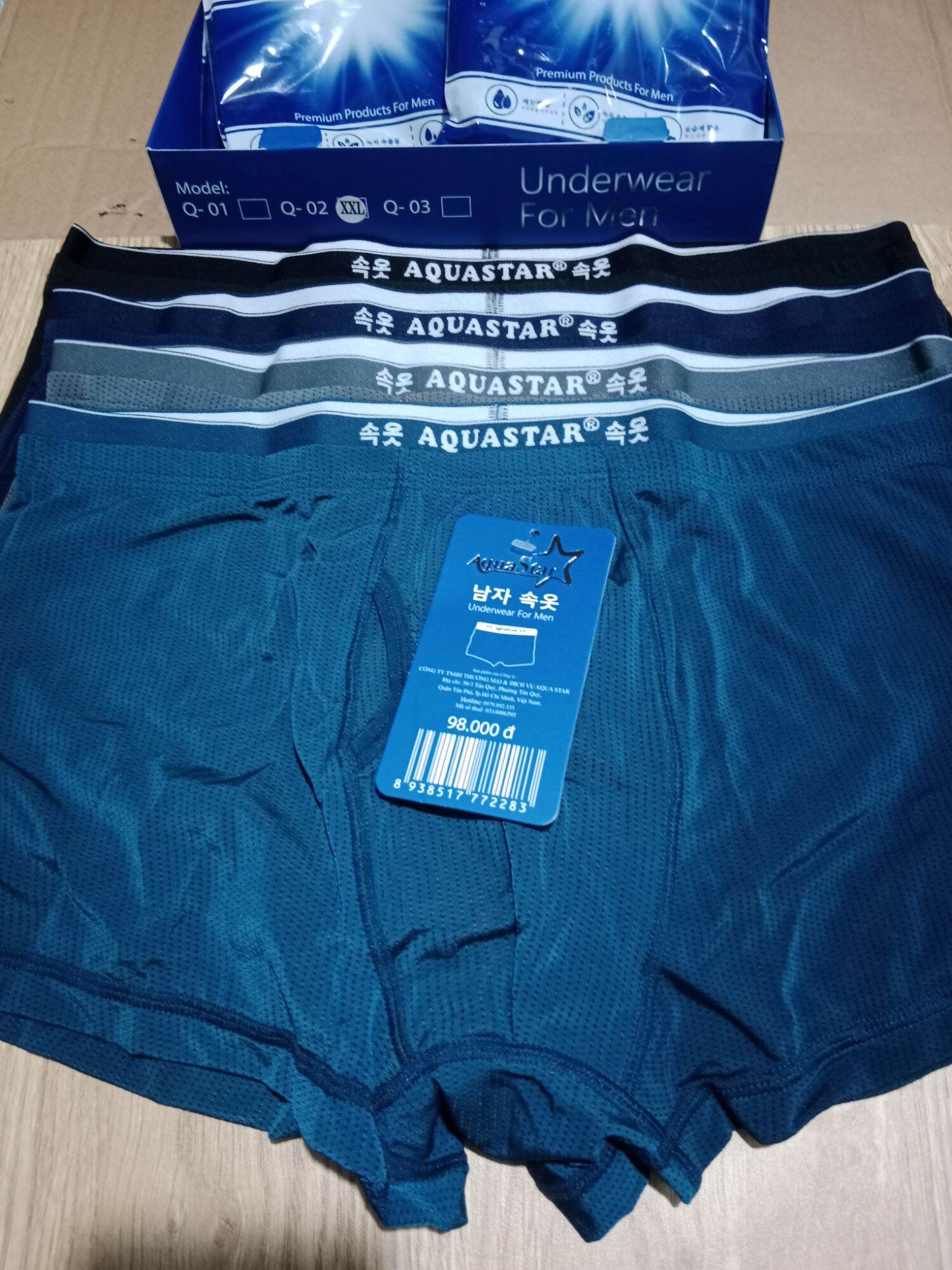 [Hộp 4 cái/4 màu] Quần đùi lót Nam Cao Cấp AquaStar