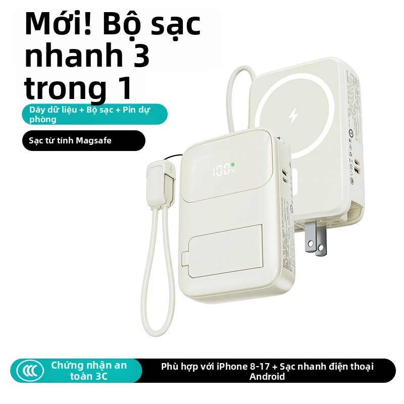 SY | Portable AC Plug Magnetic Wireless Fast Charging Power Bank 20000mAh - 6