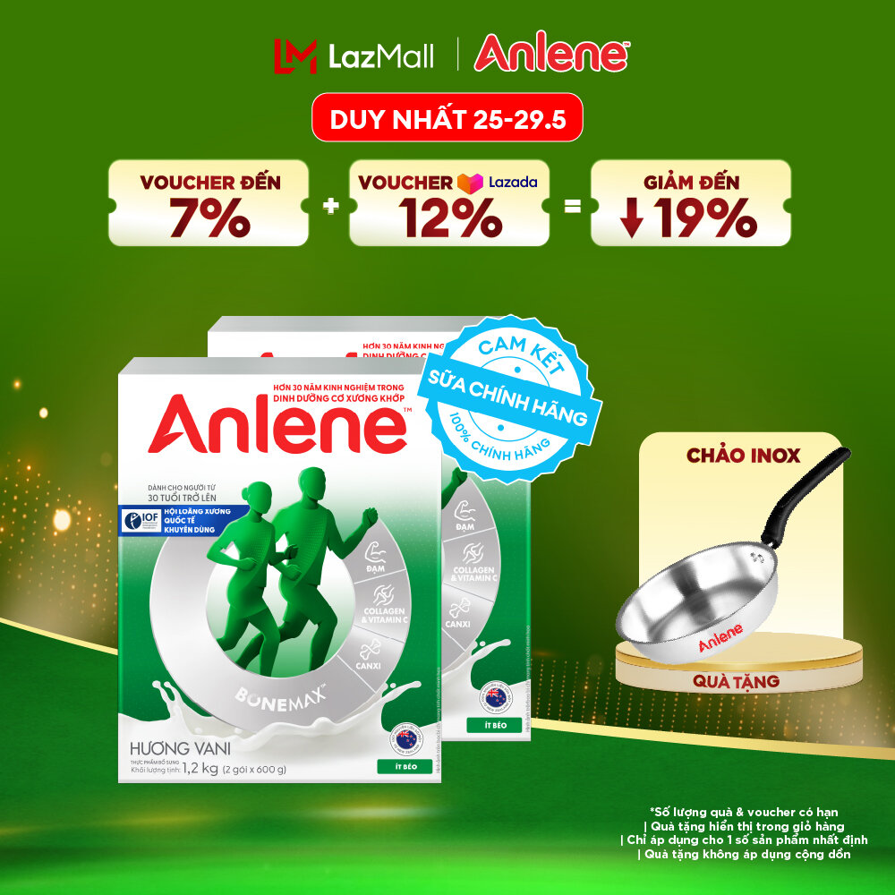 [Voucher giảm đến 26%]Combo 2 Sữa Bột Anlene Hương Vani 1.2Kg