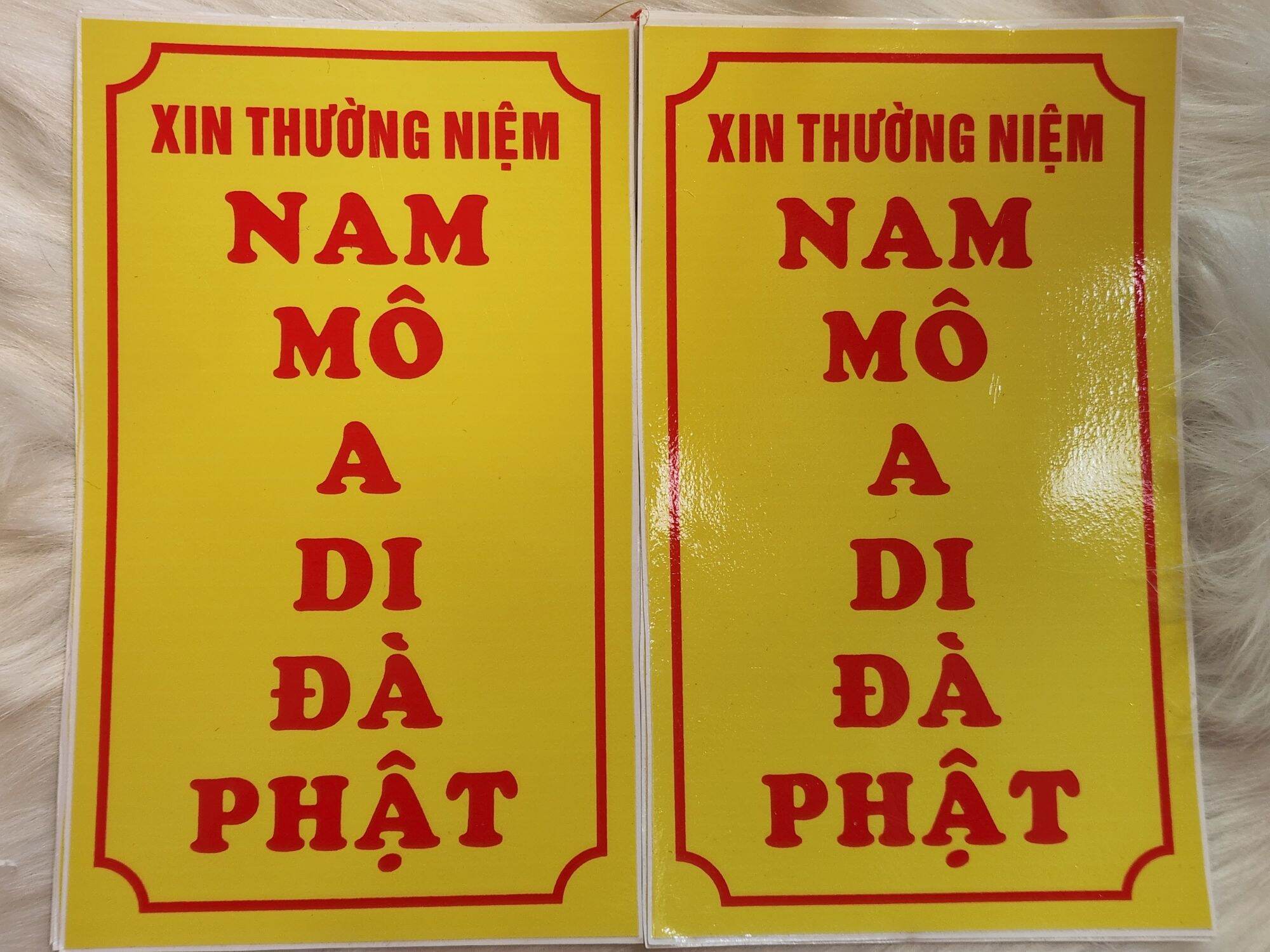 COMBO 10 DECAL DANH HIỆU NAM MÔ A DI ĐÀ PHẬT ( đứng )