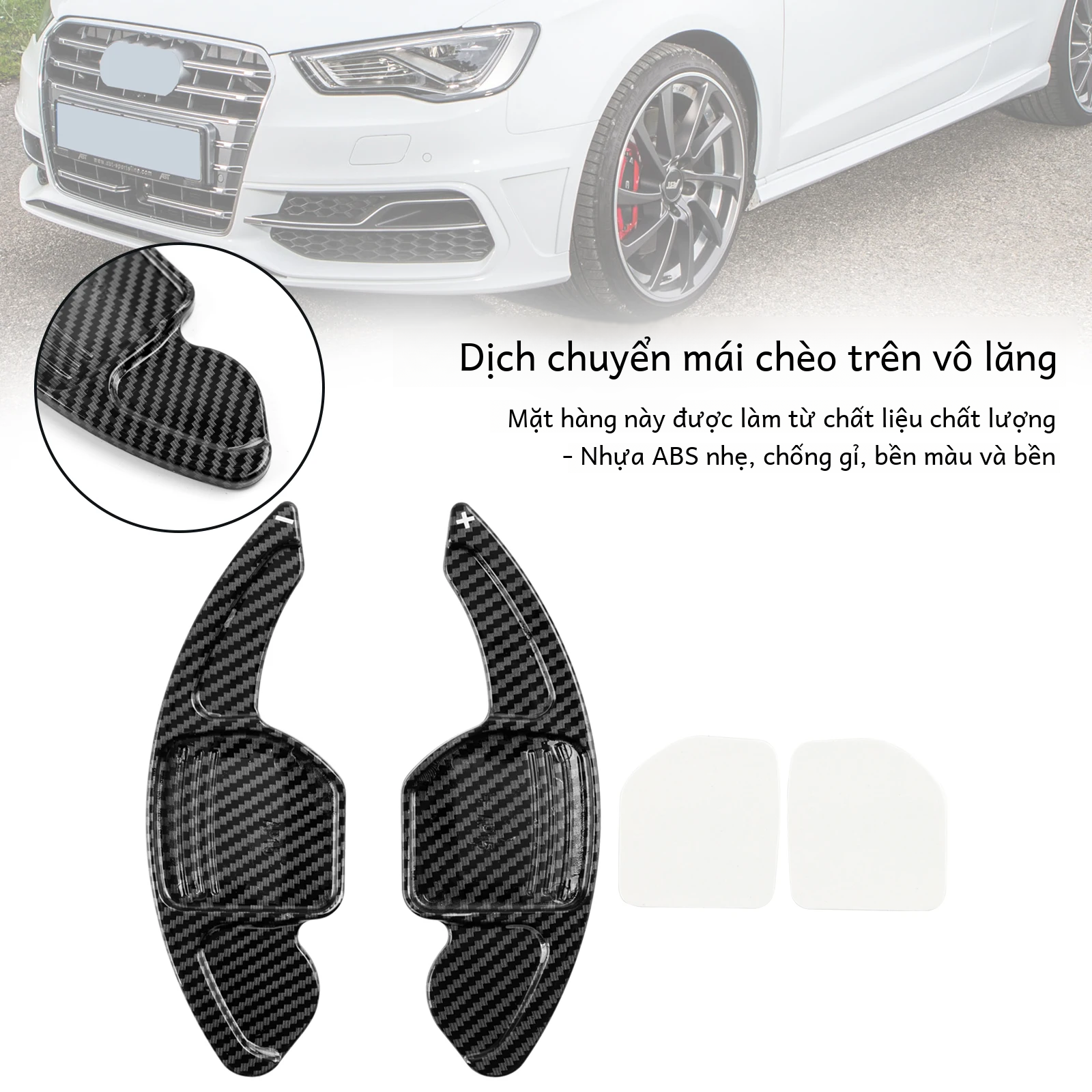 Artudatech Vô Lăng Dịch Chuyển Mái Chèo Sang Số Mở Rộng Nhựa ABS Tương Thích Với Xe Audi A3 A4 A5 A6 A7 A8 Q5 Q7