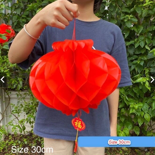 Set 10 Đèn Lồng Nilon Màu Đỏ (30cm)