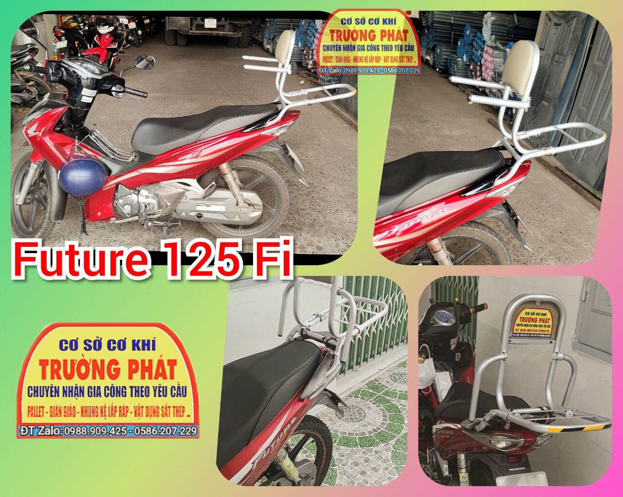 ( tặng lót tay) Baga phượt xe máy có ghế dựa Future Fi 125