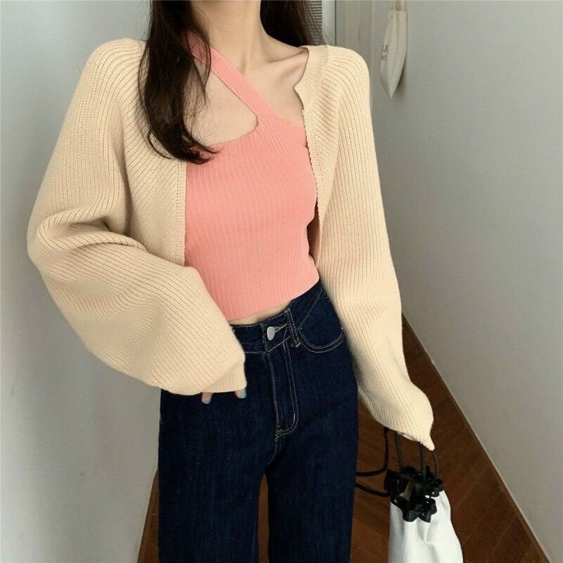 ÁO KHOÁC LEN GÂN TAY PHỒNG ĐỦ MÀU