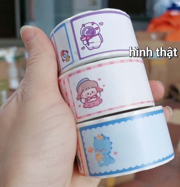 STICKER CUỘN GHI NHÃN DÁN, TEM TÊN, NAME STICKER ĐA NĂNG.